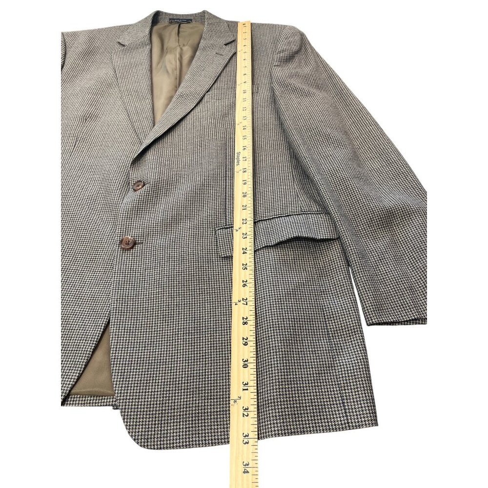 Ralph Lauren Houndstooth Blazer Jacket Dillards Sports Coat Brwon Mens 46L - Picture 5 of 7